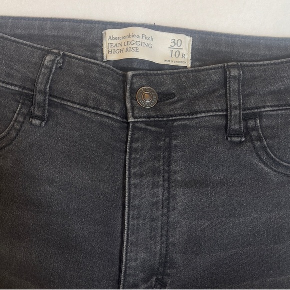 Abercrombie & Fitch Black High Rise Jean Legging Women’s 10R (30) Skinny Stretch - Picture 9 of 9